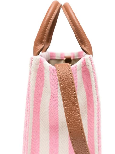 MC2 Saint Barth mini Vanity striped logo-embroidered tote bag - Pink