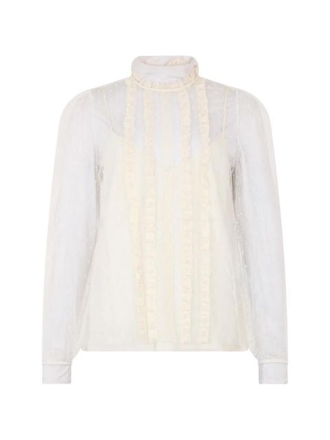 Valentino Garavani lace high-neck shirt - White - zdjęcie produktu nr 1