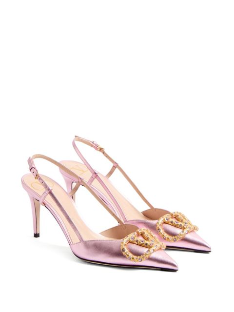 Valentino Garavani 80mm VLogo Signature slingback pumps - Pink - zdjęcie produktu nr 2