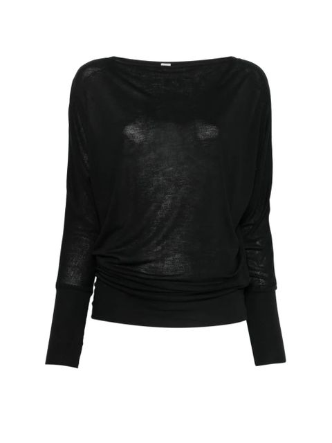 TOTEME boat neck long sleeve top - Black - zdjęcie produktu nr 1