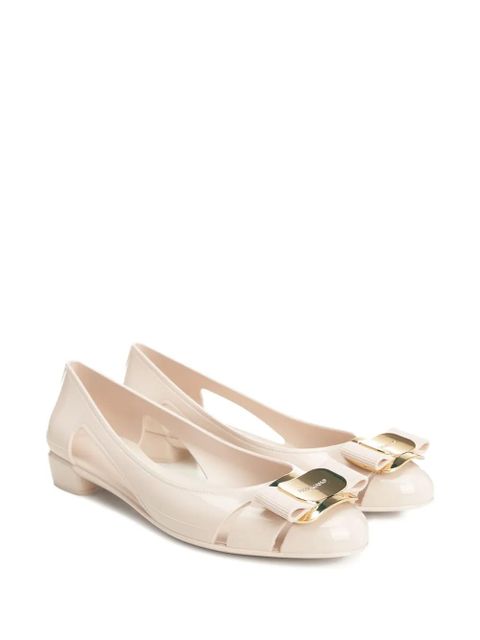 Ferragamo Vara-bow cut-out pumps - White