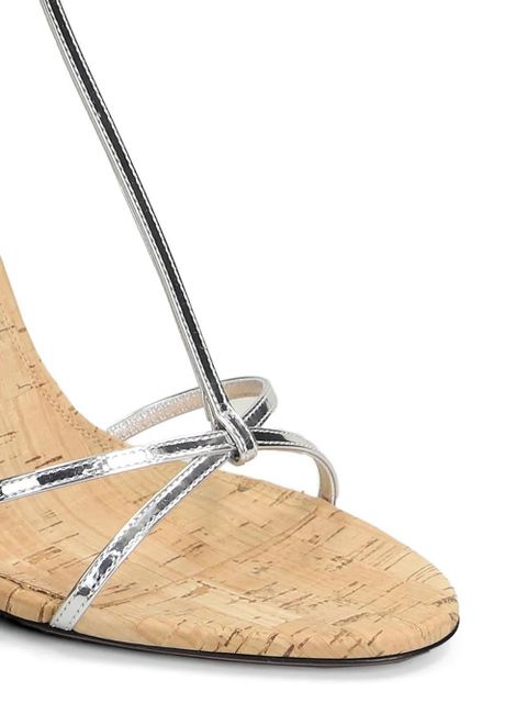 Paris Texas Lidia metallic-effect t-bar sandals - Silver