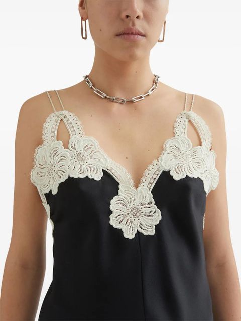 Jil Sander floral-embroidered top - Black