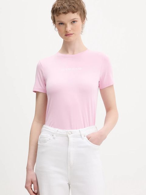 Guess Jeans t-shirt damski kolor różowy W4YI01 J1314 - zdjęcie produktu nr 1