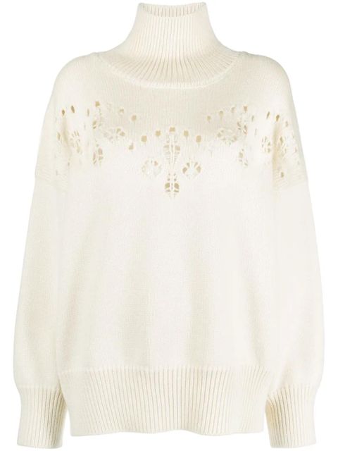 Chloé pointelle-knit wool jumper - White - zdjęcie produktu nr 1