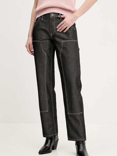 Guess Originals spodnie damskie kolor szary proste medium waist W5RG10 D5L30 - zdjęcie produktu nr 1