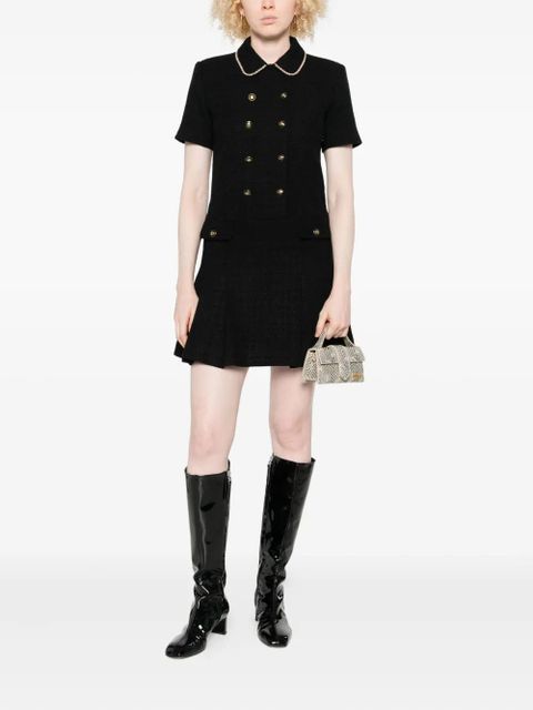 SANDRO button-embellished mini dress - Black