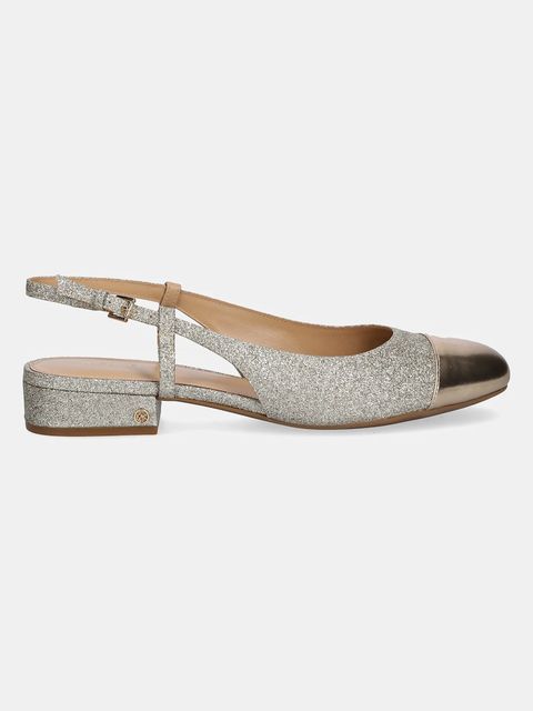 MICHAEL Michael Kors czółenka skórzane Perla kolor złoty na słupku z odkrytą piętą 40T5PLFS1M.740 - zdjęcie produktu nr 2