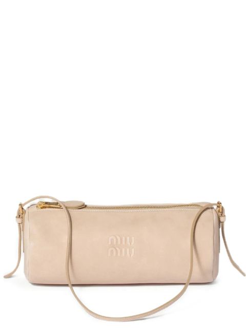 Miu Miu logo-embossed leather pouch - Neutrals - zdjęcie produktu nr 1