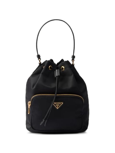 Prada logo-plaque drawstring tote bag - Black - zdjęcie produktu nr 1