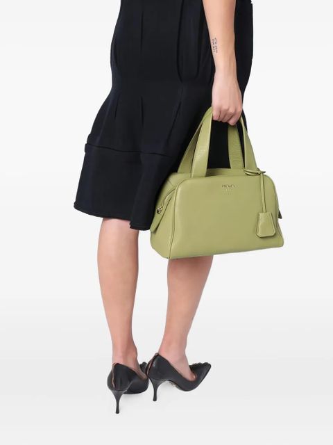 Prada medium leather tote bag - Green - zdjęcie produktu nr 2
