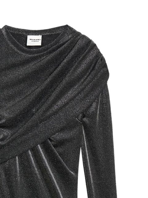 MARANT ÉTOILE draped lurex top - Grey - zdjęcie produktu nr 2