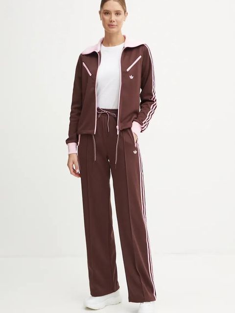 adidas Originals bluza Montreal Tracktop damska kolor brązowy wzorzysta JL9629 - zdjęcie produktu nr 2