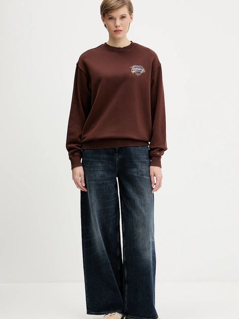 Tommy Jeans bluza bawełniana damska kolor brązowy z nadrukiem DW0DW21602 - zdjęcie produktu nr 2