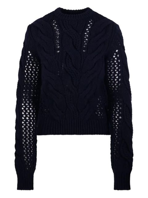 Sportmax cable-knit crew-neck sweater - Black - zdjęcie produktu nr 1