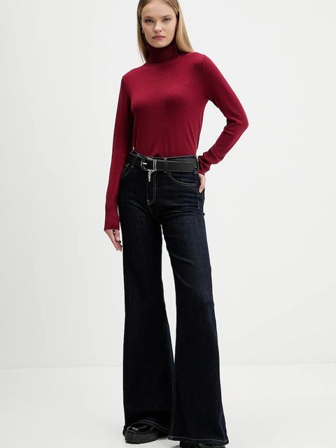 Guess Jeans sweter damski kolor bordowy z golfem W4BR15 Z3HO2 - zdjęcie produktu nr 2