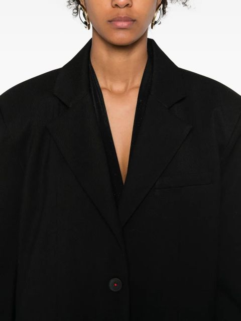 Eleh single-breasted cotton jacket - Black