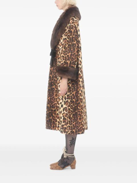 Valentino Garavani spotted shearling bow coat - Brown - zdjęcie produktu nr 2