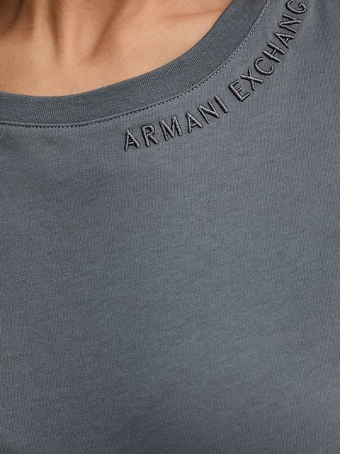 Armani Exchange t-shirt bawełniany damski kolor szary XW001356 AF10356