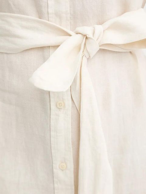 Marc O'Polo sukienka lniana kolor beżowy mini prosta 504011221223