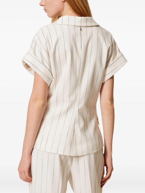 TWINSET double-breasted pinstriped vest - White