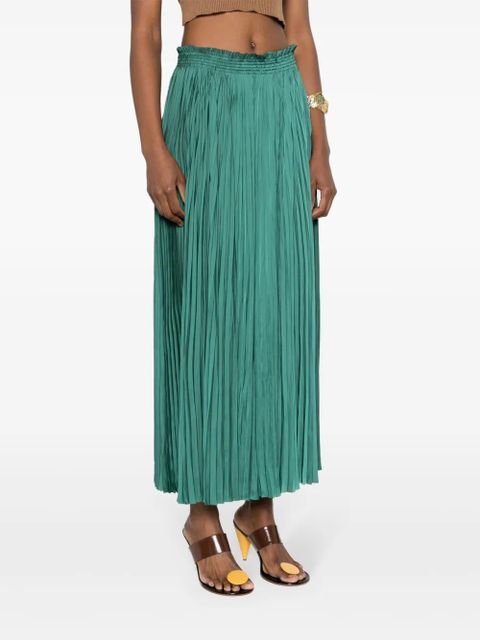 Ulla Johnson pleated satin midi skirt - Green