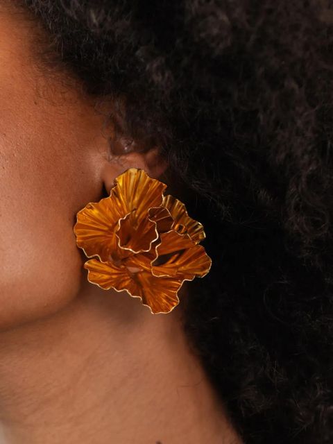 Jennifer Behr Danu flower-detailing earrings - Gold