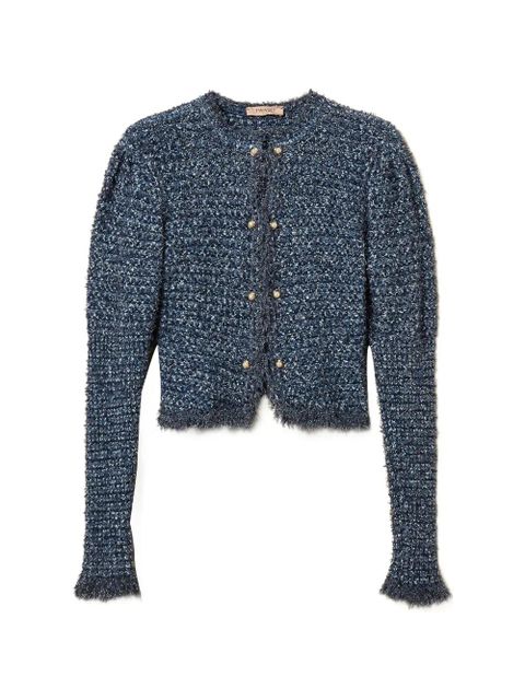 TWINSET jacquard fringed jacket - Blue - zdjęcie produktu nr 1