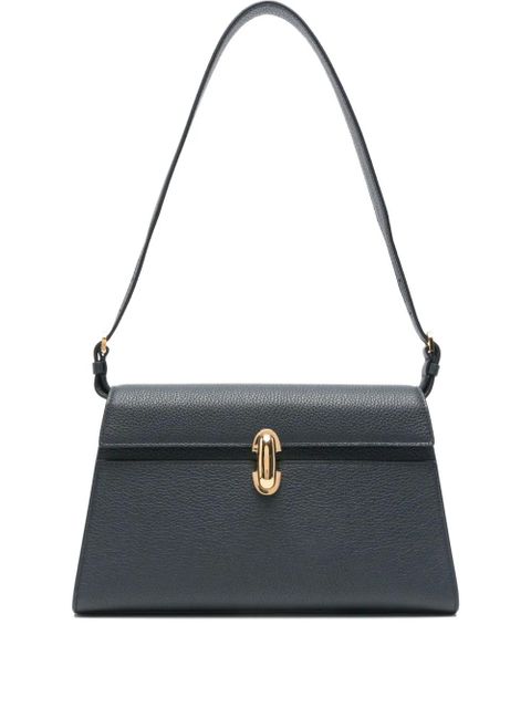 Savette clasp-fastening leather shoulder bag - Blue - zdjęcie produktu nr 1