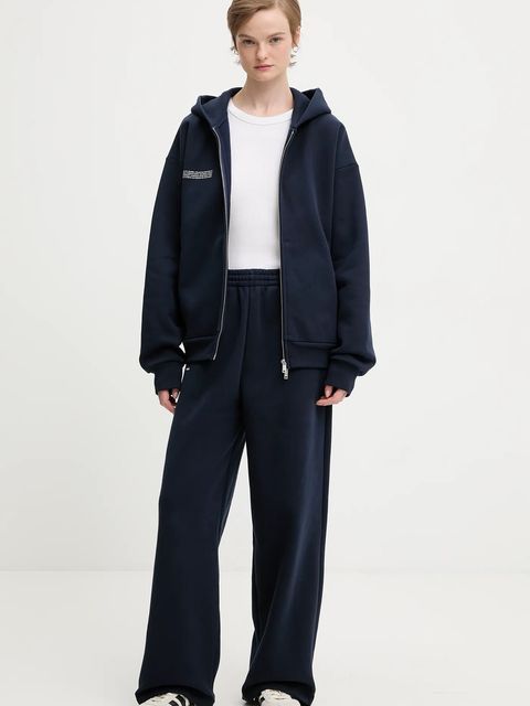 Pangaia spodnie dresowe bawełniane kolor granatowy gładkie 10002676
