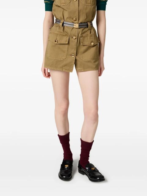 Miu Miu garment-dyed cotton mini dress - Green