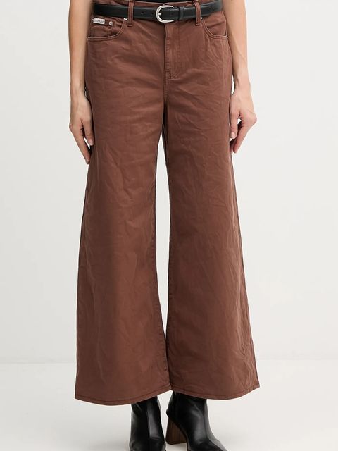 Calvin Klein Jeans jeansy damskie kolor brązowy LV044D615G