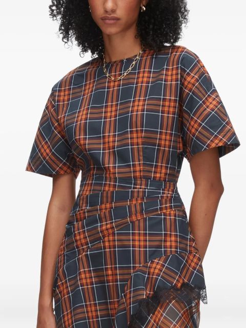 3.1 Phillip Lim plaid-pattern asymmetrical dress - Red