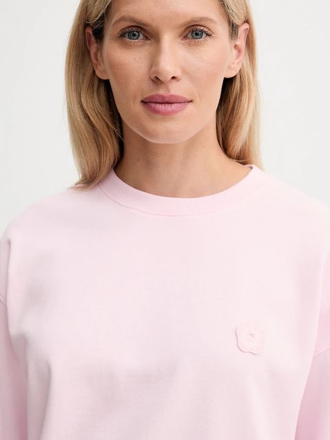 Kenzo bluza bawełniana damska kolor różowy gładka FF52SW1804MF