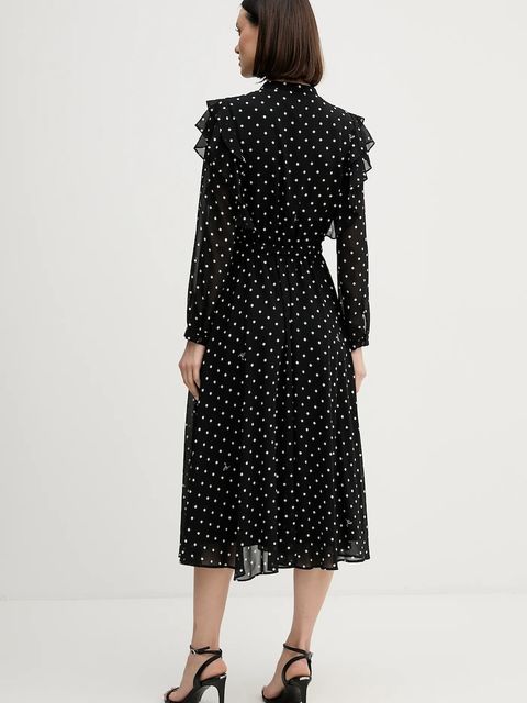 Joop! sukienka kolor czarny midi rozkloszowana 30100092