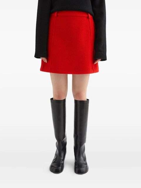Jil Sander wool mini skirt - Red