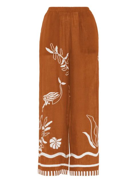 ERES Octopus patterned wide-leg trousers - Brown - zdjęcie produktu nr 1