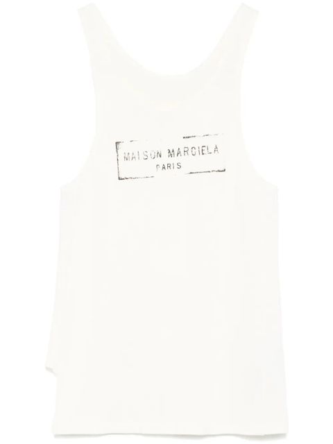 Maison Margiela logo-print tank top - Neutrals - zdjęcie produktu nr 1