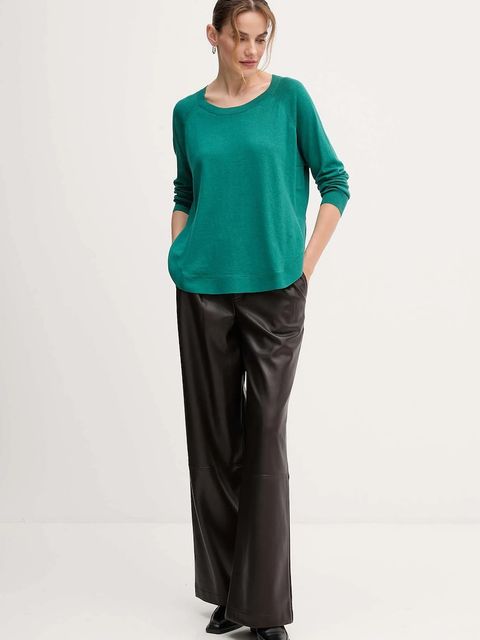 United Colors of Benetton sweter z dodatkiem wełny damski kolor zielony lekki 1Y6SD10EG