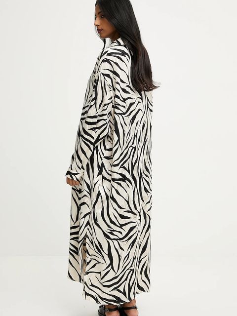 Answear.LAB sukienka kolor beżowy maxi oversize