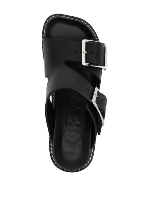 LOEWE 70mm Ease buckle-straps mules - Black
