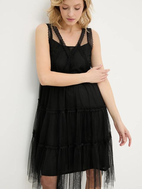 Answear.LAB sukienka kolor czarny mini rozkloszowana