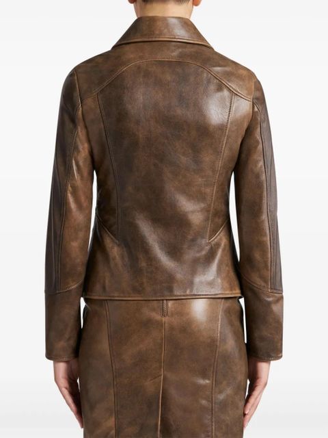 ETRO leather blazer - Brown