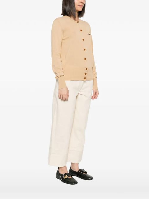 Vivienne Westwood logo-embroidered cardigan - Neutrals