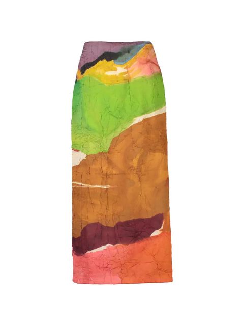 Ulla Johnson x Helen Frankenthaler Inez geometric midi skirt - Brown - zdjęcie produktu nr 1