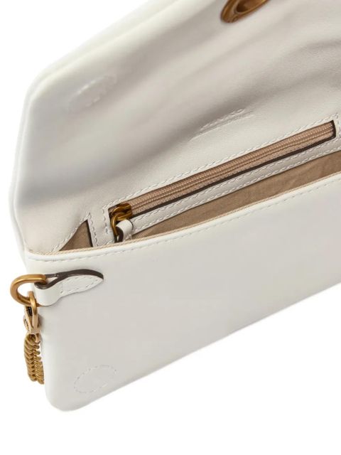 PINKO love birds chain shoulder bag - White