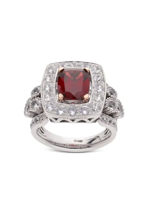 Dolce & Gabbana 18kt gold Eleganza garnet and sapphires ring - Silver - zdjęcie produktu nr 1