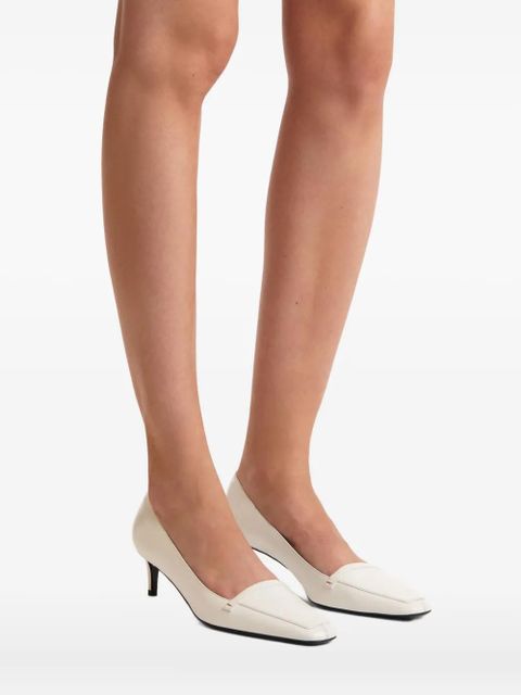 KHAITE 50mm Celia square-toe heeled pumps - White