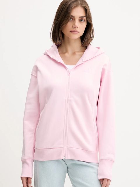 adidas bluza All SZN damska kolor różowy z kapturem z aplikacją JV7289 - zdjęcie produktu nr 1