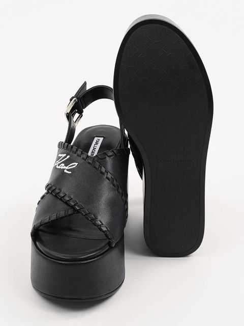 Karl Lagerfeld sandały skórzane WENDY kolor czarny KL33372